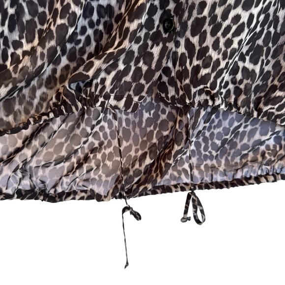 Torrid Chiffon Kimono Balloon Shirt Womens Sz 2X Button Down Animal Print Sheer - Picture 7 of 14